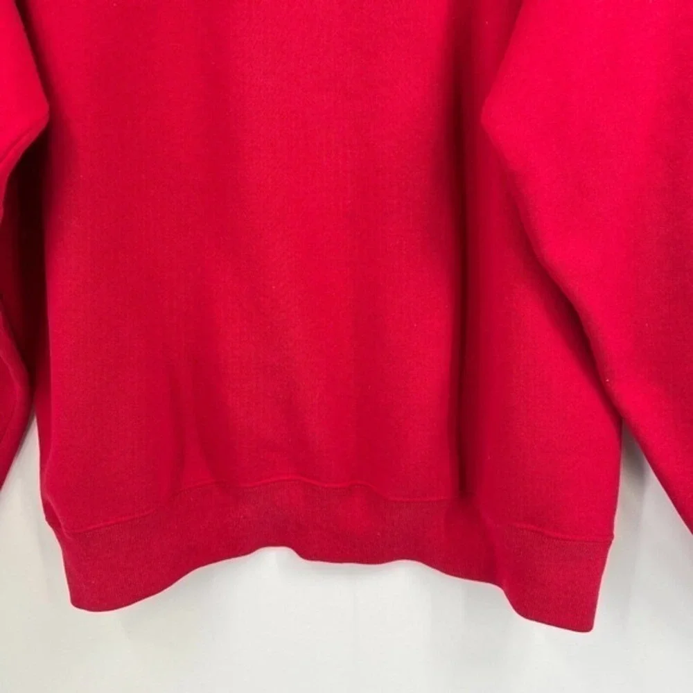 Vintage Lee Sweatshirt Mens Large Red Heavyweight Crewneck Pullover Blank 90s